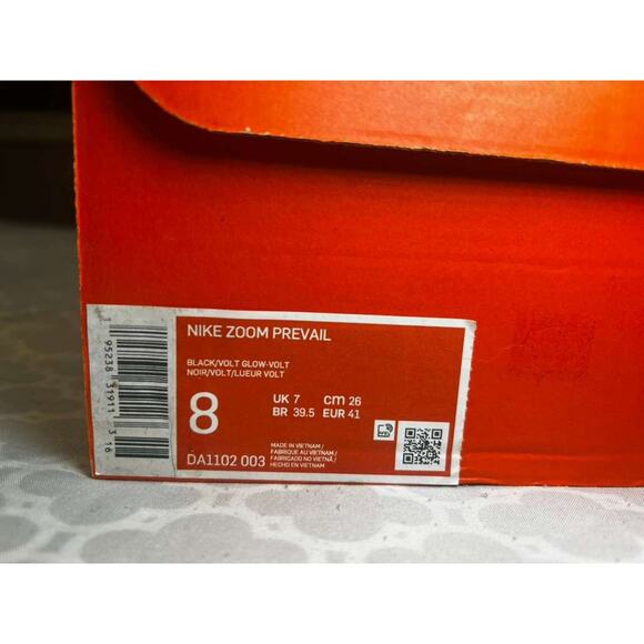 Nike Zoom Prevail Men’s Running Shoes Black/Volt Glow-Volt DA1102-003 Size 8 - Picture 9 of 12